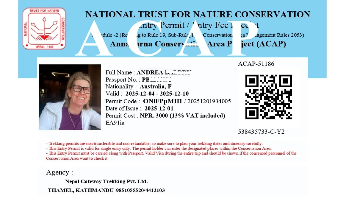annapurna circuit trek permit