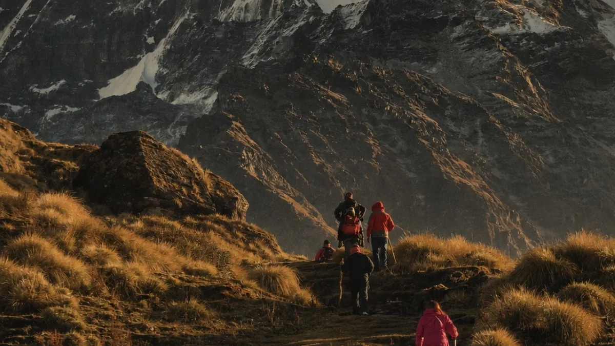 people-trekking-towards-fishtail