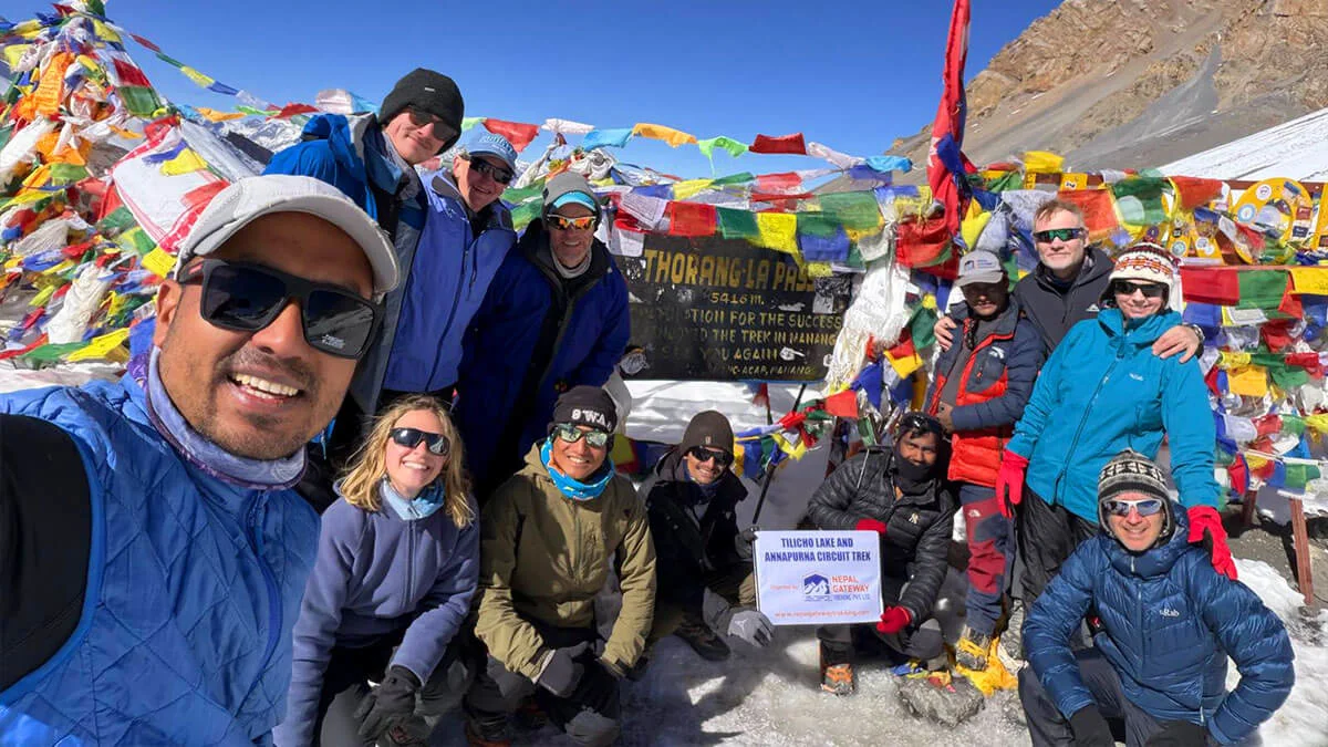 Thorong La the highest trekking point on the Annapurna region