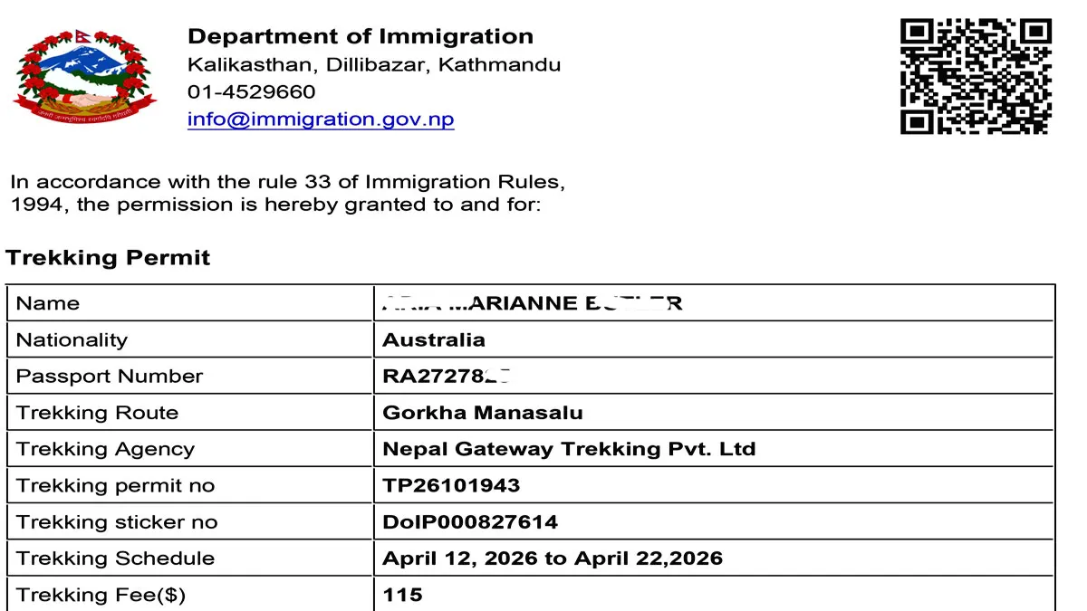 Manaslu Restricted Area Permit