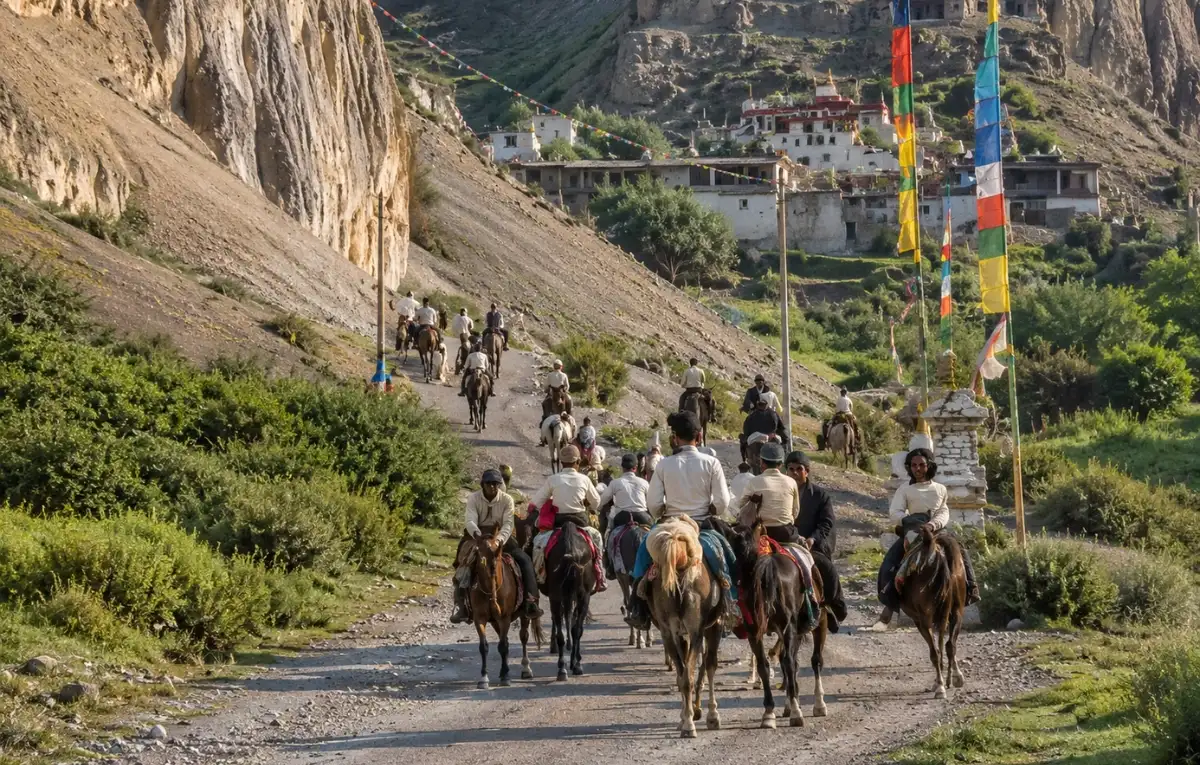 horseback-riders-on-a-mountain-road