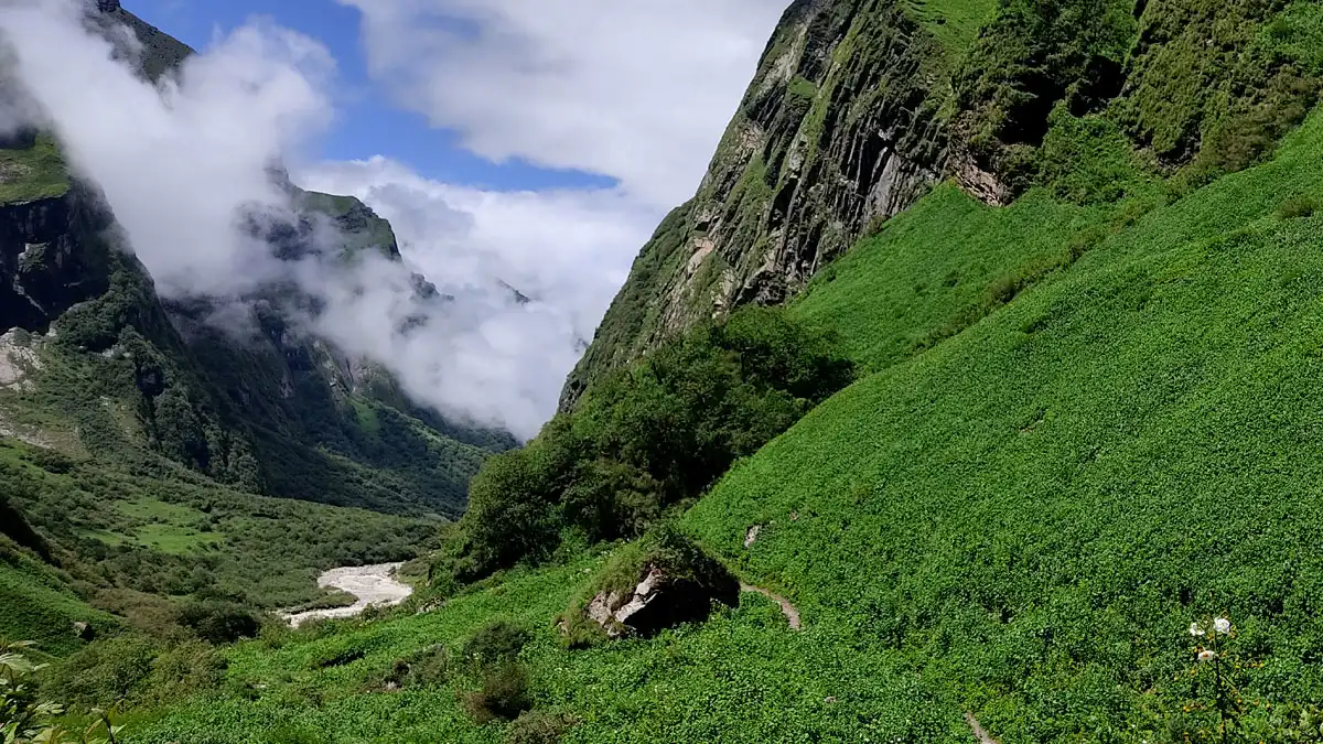 annapurna basecamp trekking trail in monsoon